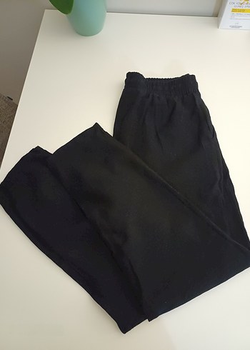 Siyah Salaş Kadın Keten Pantolon