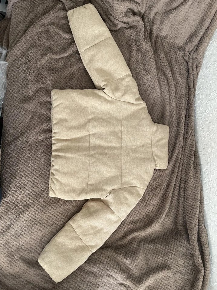 Bej Fermuarlı Kısa Kadın Mont - Görsel 3