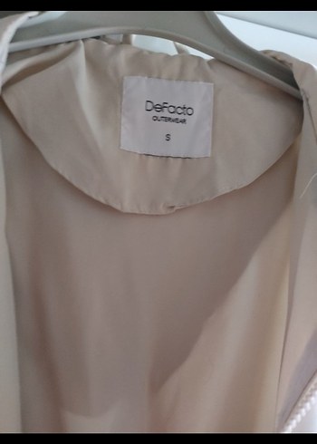 Beyaz Midi Keten Kadın Yağmurluk - Görsel 3