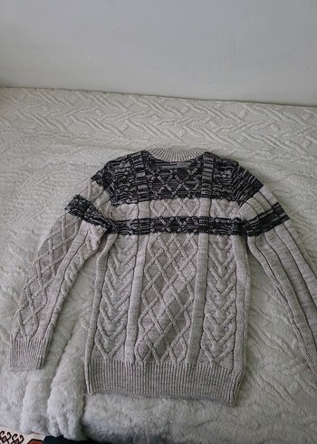 Bohem krem Örgü Kazak - Görsel 3