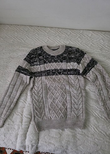 Bohem krem Örgü Kazak - Görsel 4