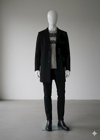 Bohem krem Örgü Kazak - Görsel 5