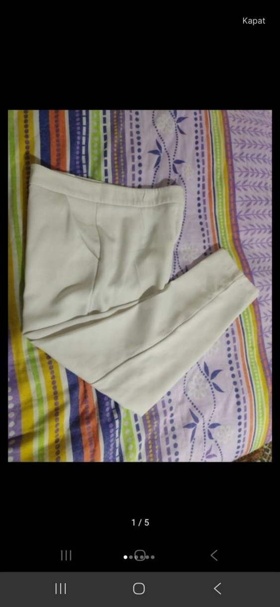 Beyaz Midi Normal Kesim Kadın Pantolon - Görsel 3