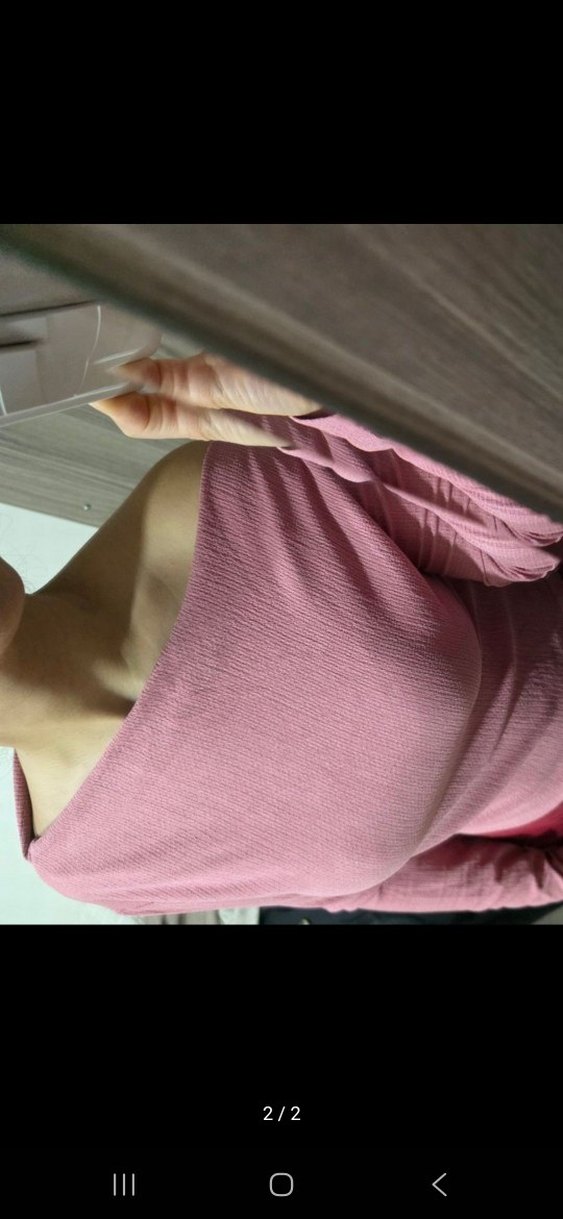 Pembe Drapeli Tekne Yaka  Bluz - Görsel 2