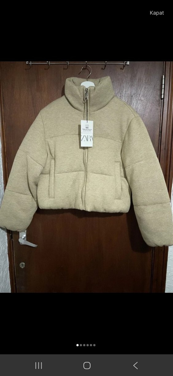 Camel Renkli  Kısa Kadın Mont - Görsel 2