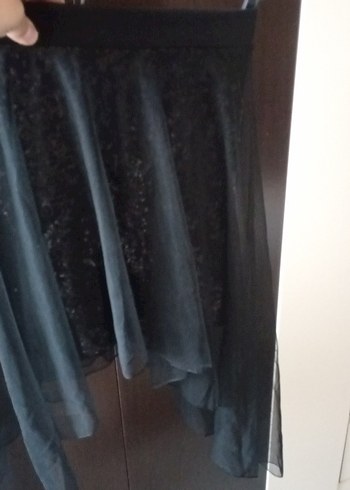 Uzun Siyah Gotik Dökümlü Etek 11-12yaş - Görsel 3