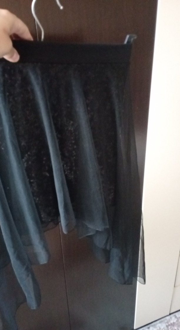 Uzun Siyah Gotik Dökümlü Etek 11-12yaş - Görsel 3