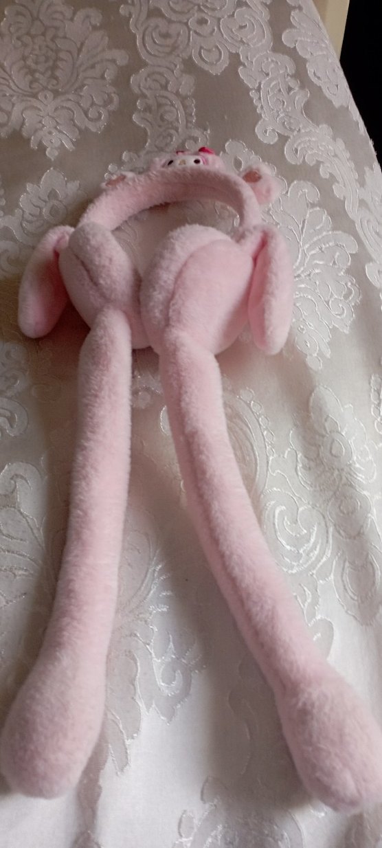 Pembe Peluş Oyuncak Kulaklık - Görsel 2