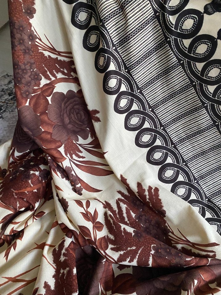 Kahverengi Bohem Desenli Baskılı Perde - Görsel 4