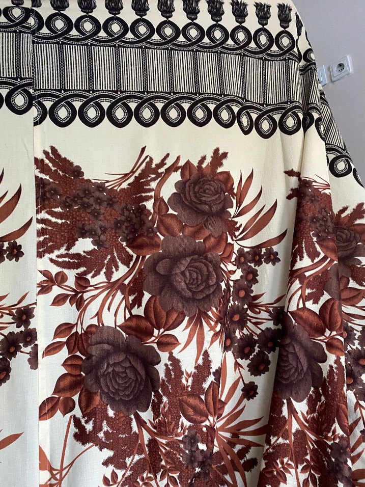 Kahverengi Bohem Desenli Baskılı Perde - Görsel 2