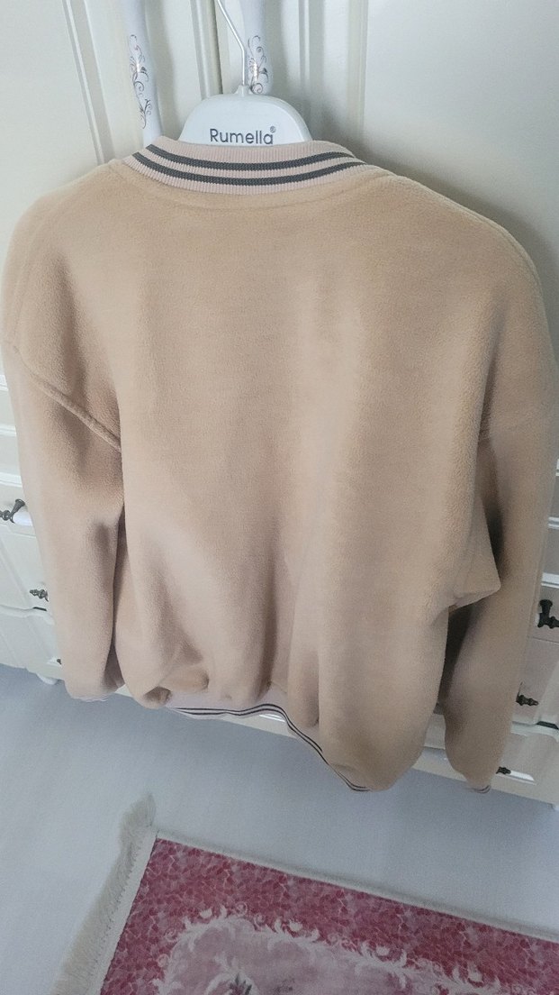 Bej Erkek Fermuarlı Polar Sweatshirt - Görsel 2