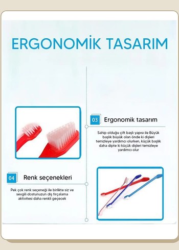 Renkli Çift Uçlu Evcil Hayvan Diş Fırçası - Görsel 5
