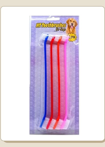 Renkli Çift Uçlu Evcil Hayvan Diş Fırçası - Görsel 2