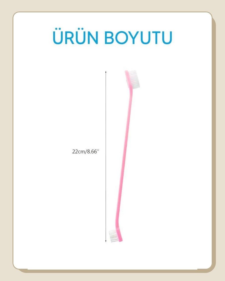 Renkli Çift Uçlu Evcil Hayvan Diş Fırçası - Görsel 3