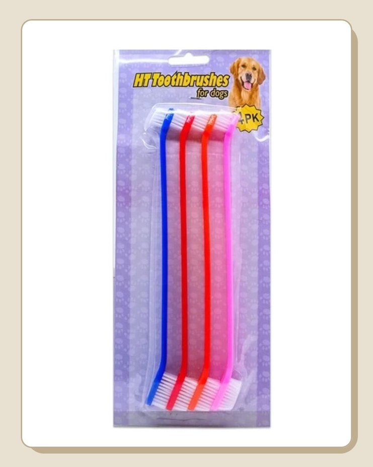 Renkli Çift Uçlu Evcil Hayvan Diş Fırçası - Görsel 2