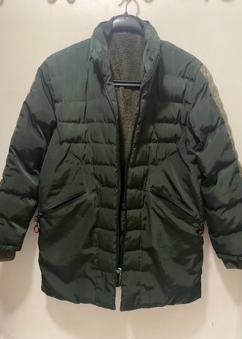 Yeşil renkli Kürklü Erkek Çocuk Mont - Görsel 5