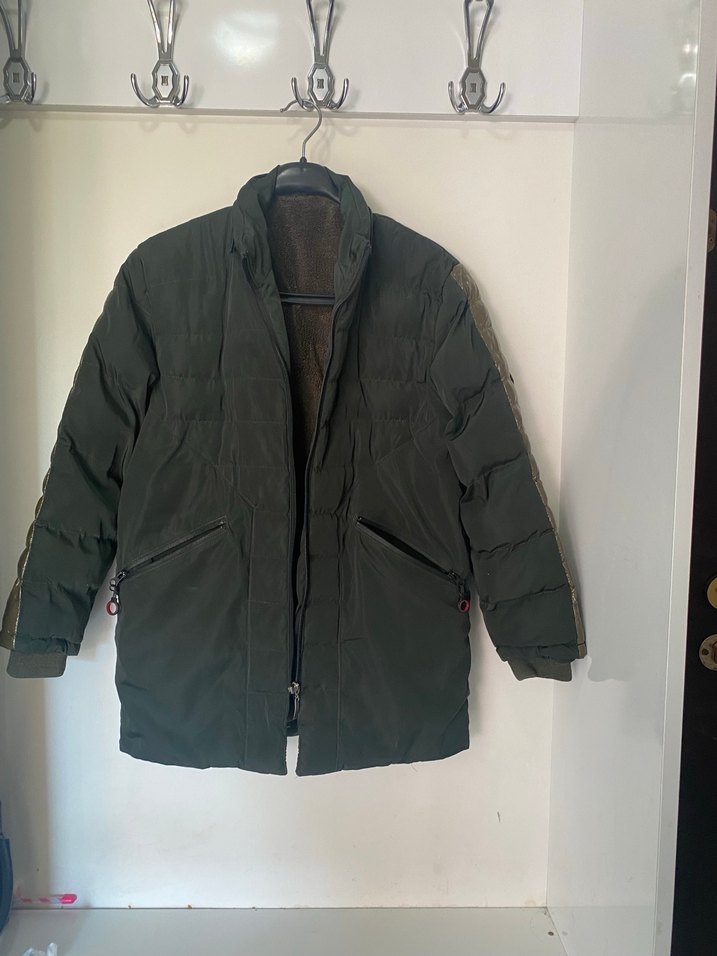 Yeşil renkli Kürklü Erkek Çocuk Mont - Görsel 4