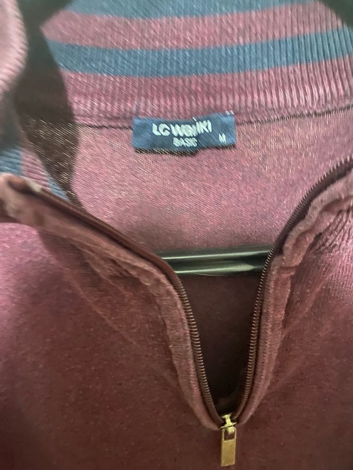 Bordo Yarım Fermuarlı Erkek Yumuşak Kazak - Görsel 4