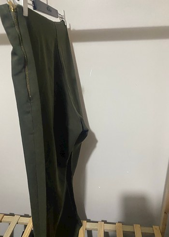 Kadın Haki Kumaş Pantolon - Görsel 4