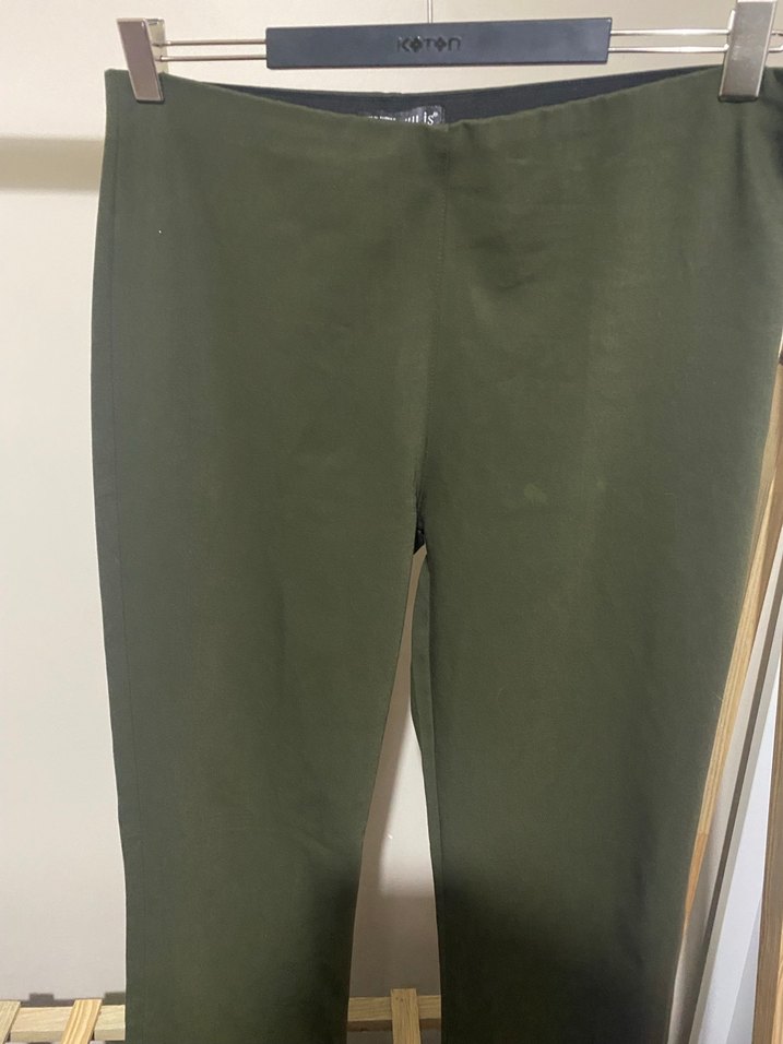 Kadın Haki Kumaş Pantolon - Görsel 2