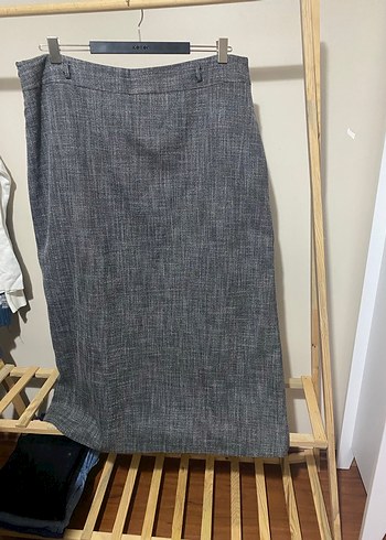 52 beden Gri  Uzun Etek - Görsel 7