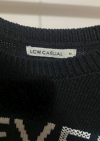 Siyah Baskılı Triko Kadın Kazak - Görsel 3