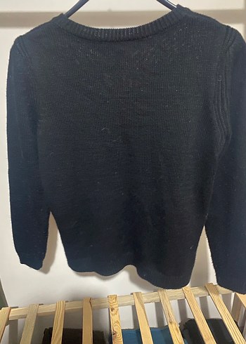 Siyah Baskılı Triko Kadın Kazak - Görsel 4