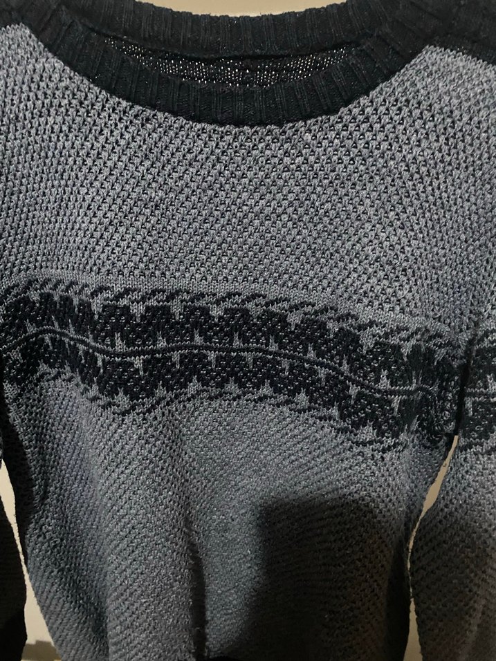 Gri Erkek Triko Kazak, Yuvarlak Yaka, Rahat Kesim - Görsel 2