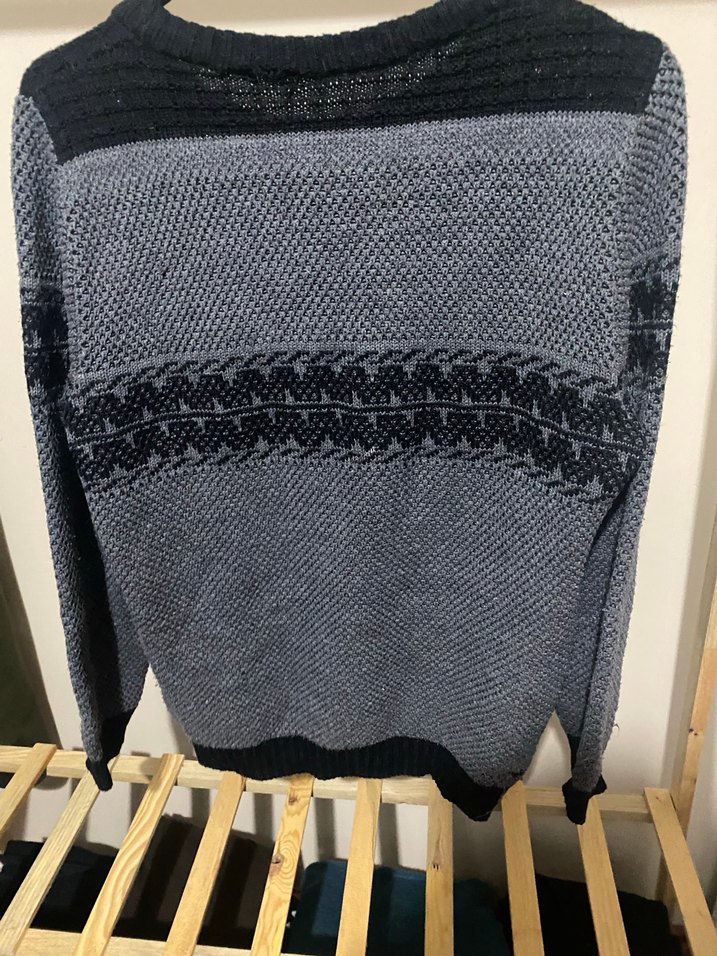 Gri Erkek Triko Kazak, Yuvarlak Yaka, Rahat Kesim - Görsel 5