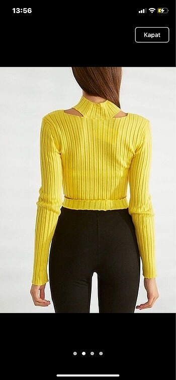 Diğer Beli Lastikli Triko Crop Bluz