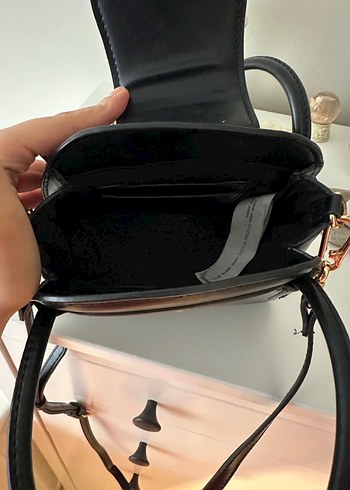 Zara Zara Siyah Deri Minimalist Kadın Çanta