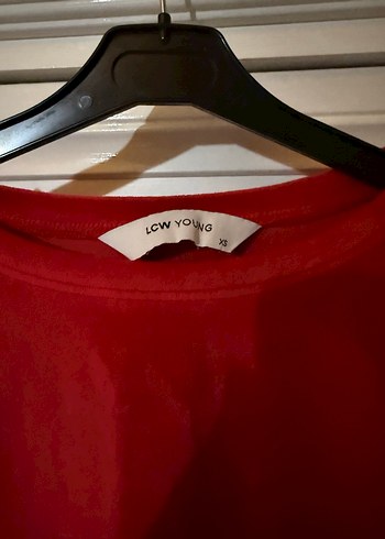 Kırmızı Kadın Sweatshirt, Uzun Kollu, Rahat Kesim - Görsel 3