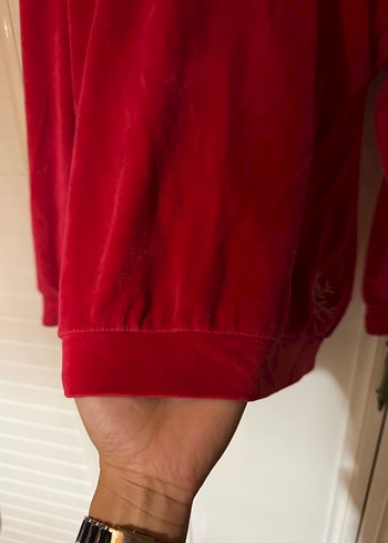 Kırmızı Kadın Sweatshirt, Uzun Kollu, Rahat Kesim - Görsel 2