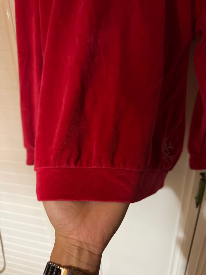 Kırmızı Kadın Sweatshirt, Uzun Kollu, Rahat Kesim - Görsel 2