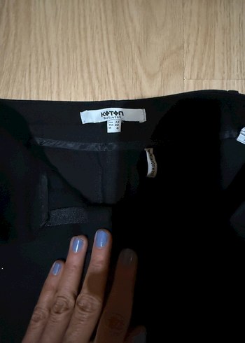 Siyah Kadın Denim Kumaş Pantolon - Görsel 2