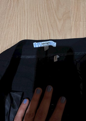 Siyah Kadın Kumaş Pantolon Midi Boy - Görsel 2