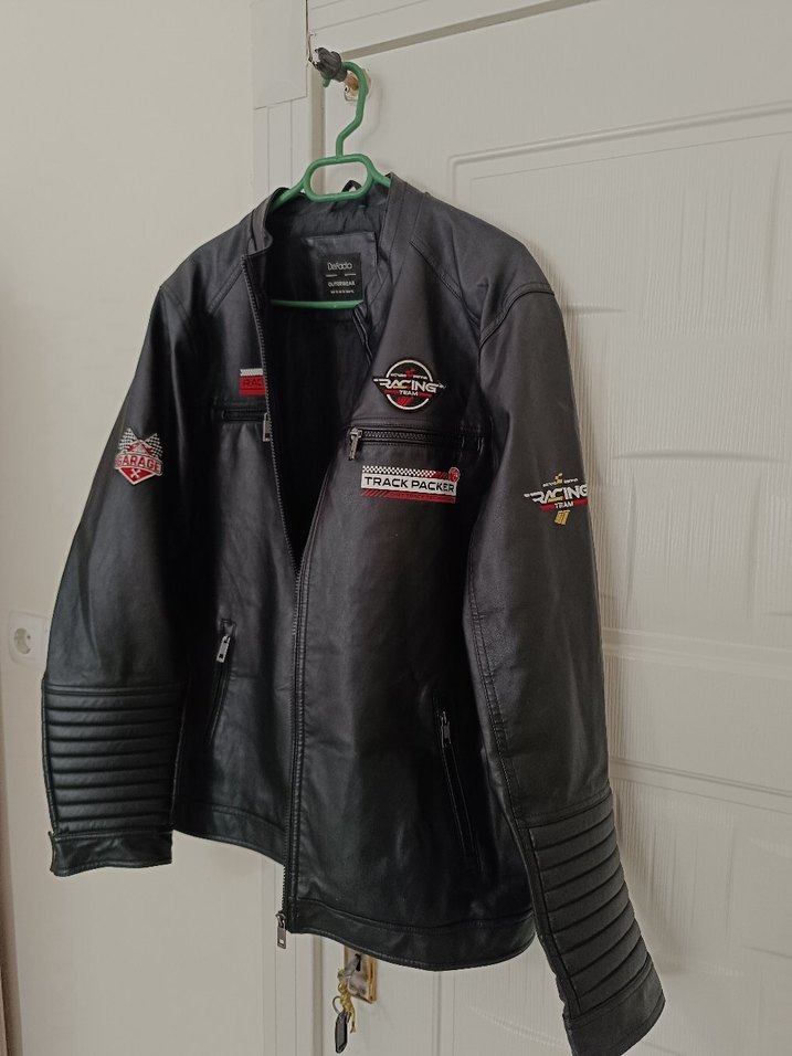 Siyah Deri MOTORCU BİKER CEKET - Görsel 2