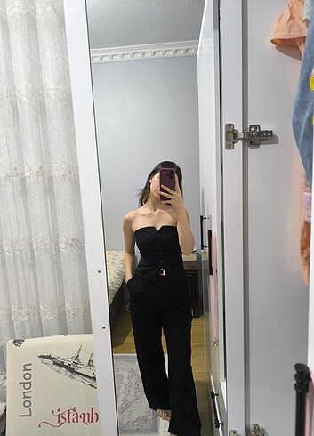 32 Beden siyah Renk Straplez bluz