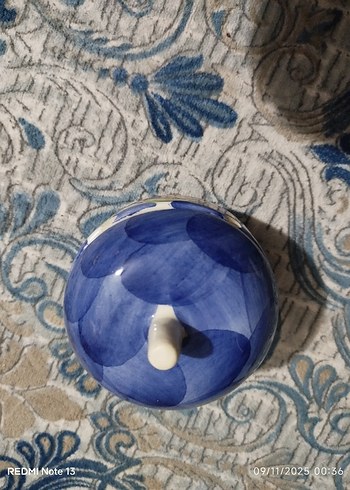 Pastel Mavi Renkli Seramik Mutfak Kavanoz /şekerlik - Görsel 3