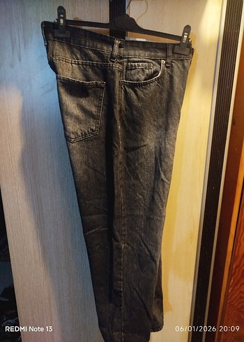 Gri Kadın Denim Bol Kesim Pantolon - Görsel 3