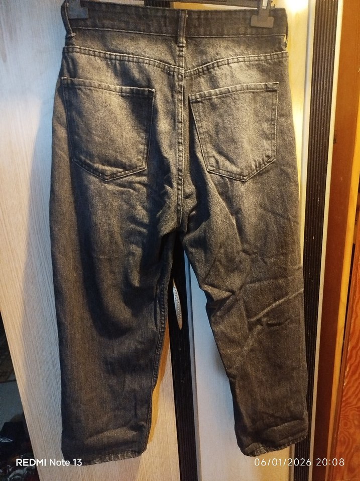 Gri Kadın Denim Bol Kesim Pantolon - Görsel 2