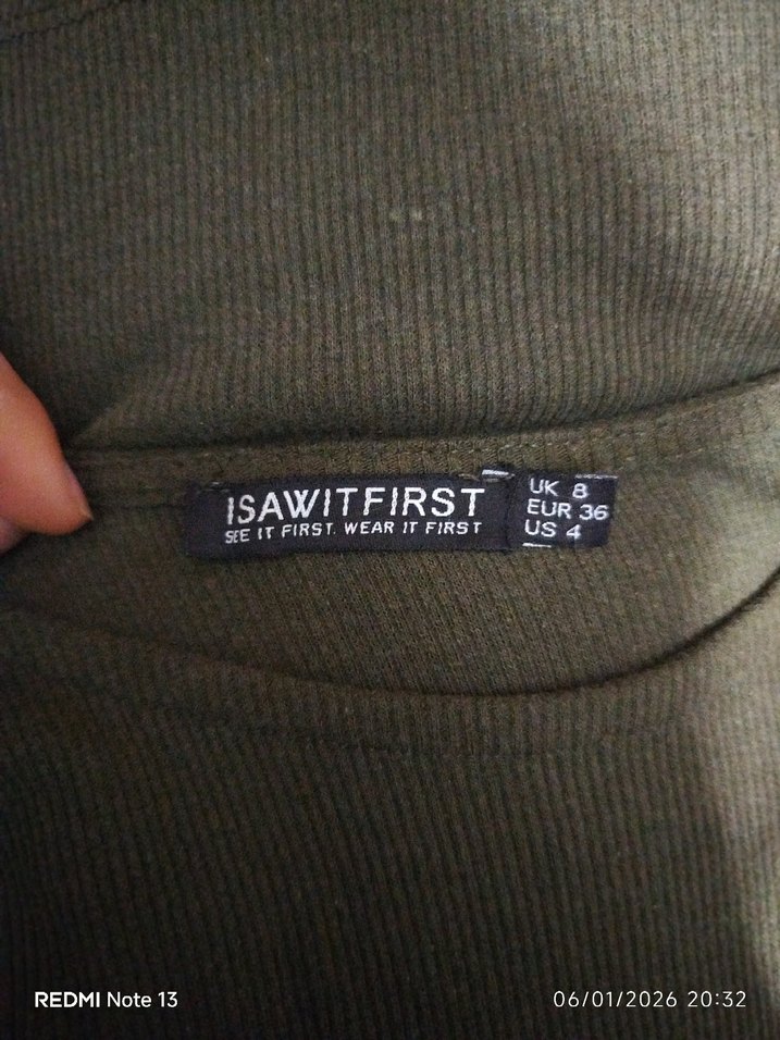 Kadın Haki Uzun Kolsuz Elbise - Görsel 2