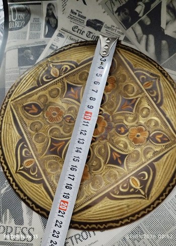 Koyu Kahverengi metal Dekoratif Tabaklar - Görsel 5