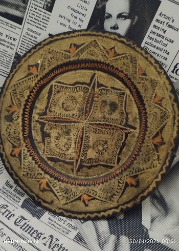 Koyu Kahverengi metal Dekoratif Tabaklar - Görsel 2