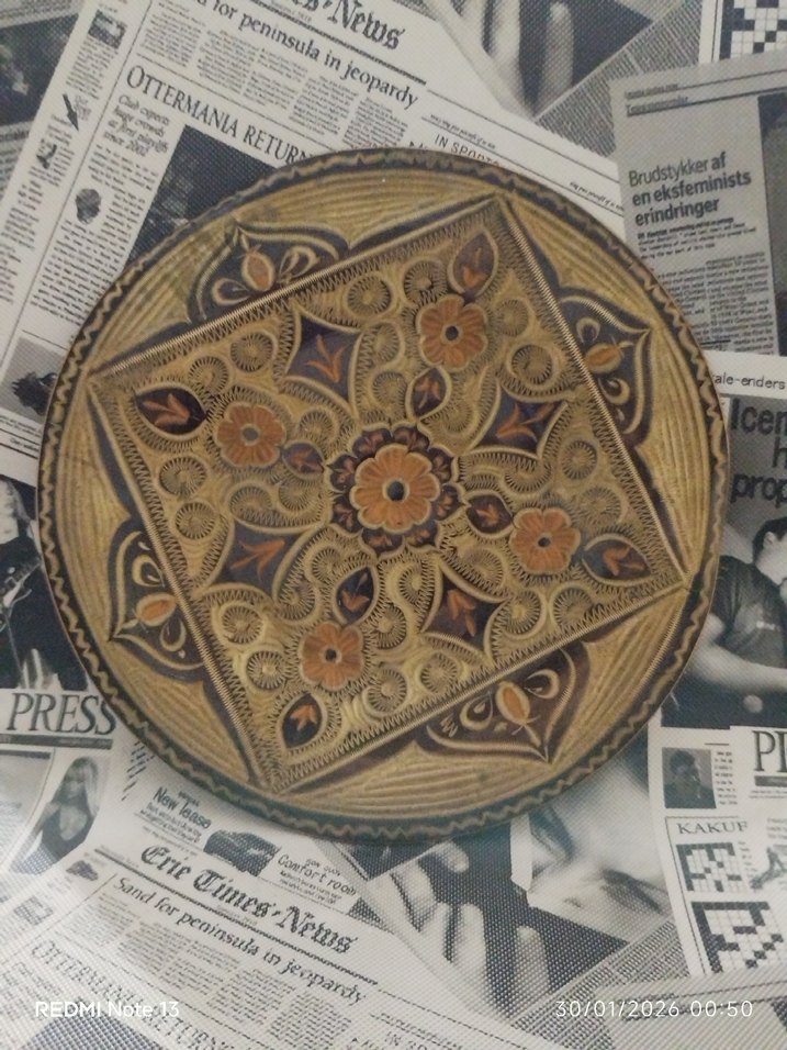 Koyu Kahverengi metal Dekoratif Tabaklar - Görsel 4