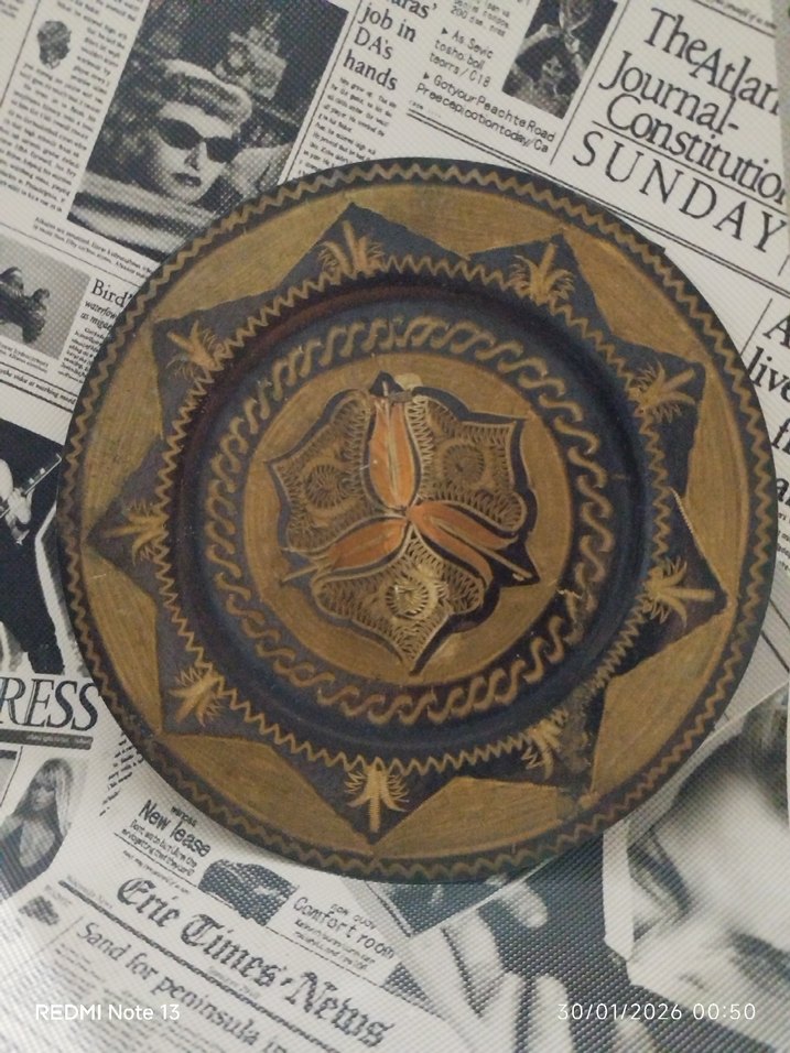 Koyu Kahverengi metal Dekoratif Tabaklar - Görsel 3