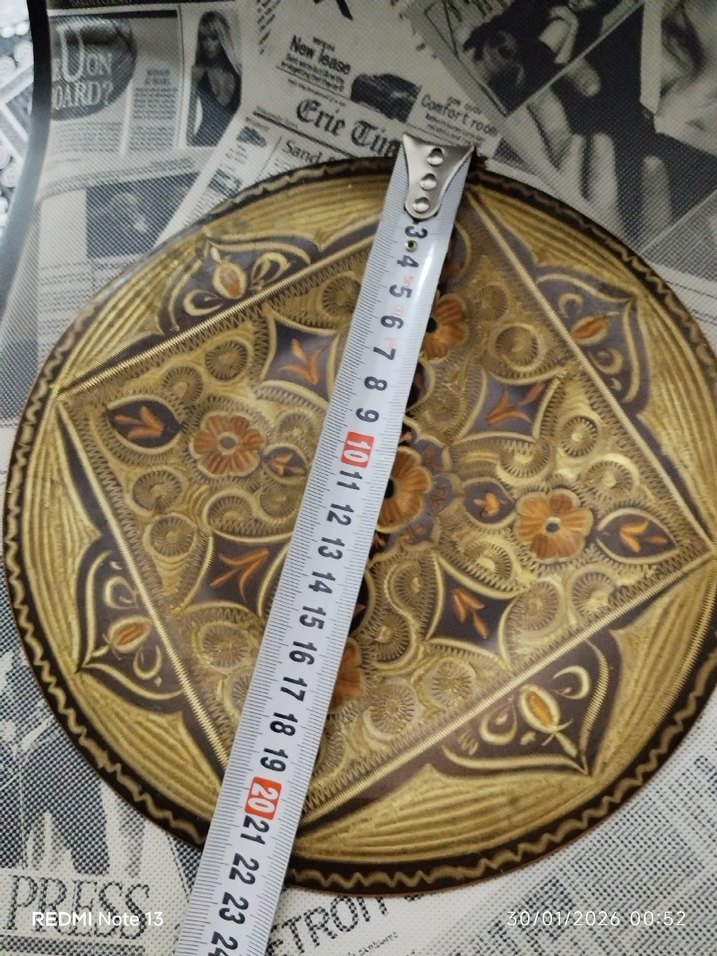 Koyu Kahverengi metal Dekoratif Tabaklar - Görsel 5