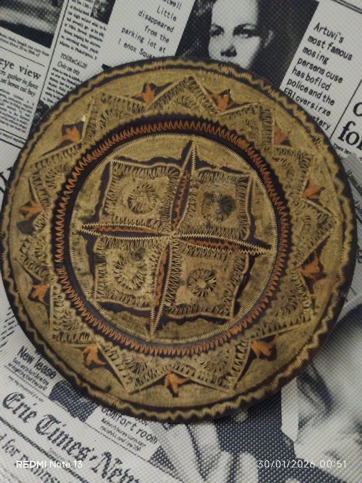 Koyu Kahverengi metal Dekoratif Tabaklar - Görsel 2