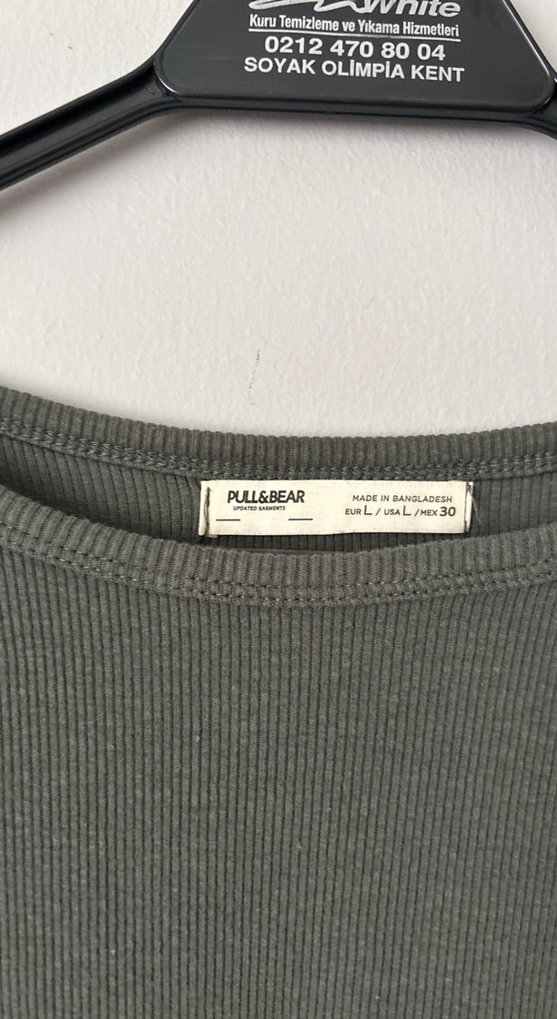 Kadın Yeşil Uzun Kollu Crop Top - Görsel 2