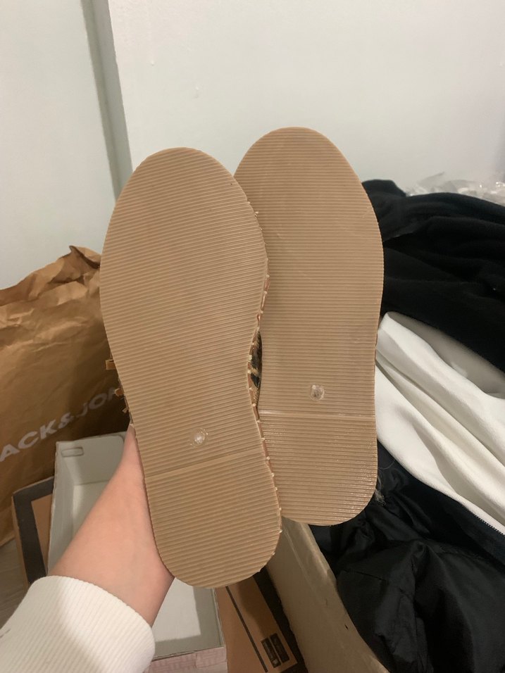 Kahverengi Leopar Desenli Bohem Kadın Terlik - Görsel 3